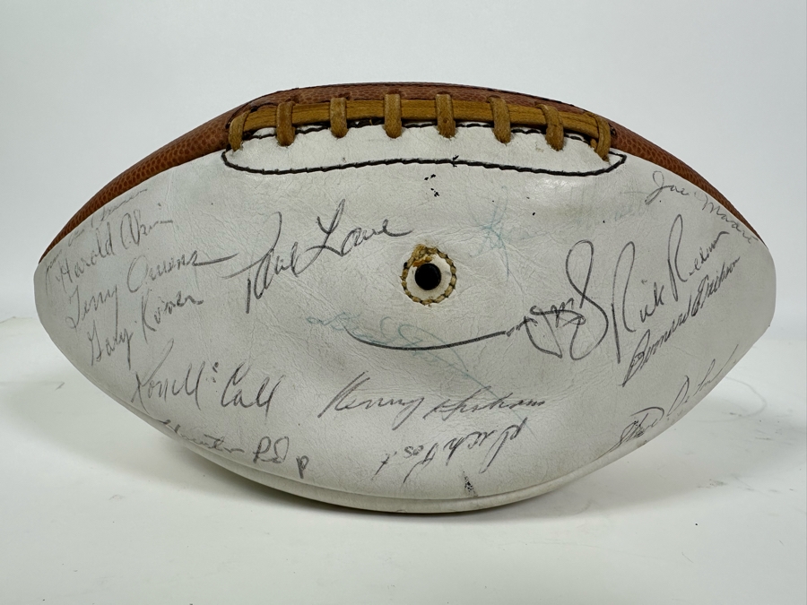 Team Signed 1960s San Diego Chargers Football Presented To Our Client Who Was A Local Judge Signed By Quarterback John Hadl And Teammates [Photo 2]
