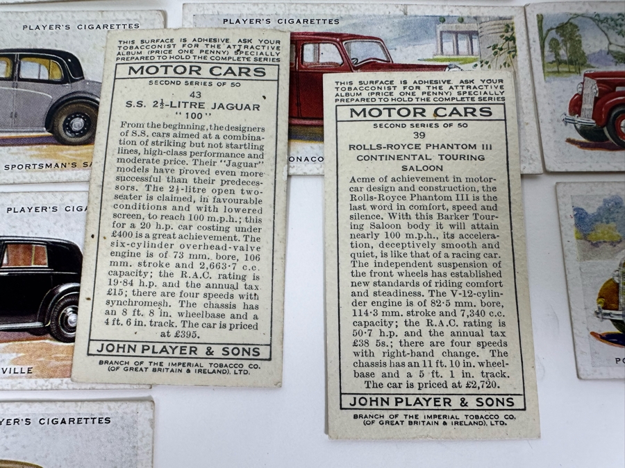 24 Vintage Player's Cigarettes Motor Cars Cigarette Cards John Player & Sons English [Photo 13]