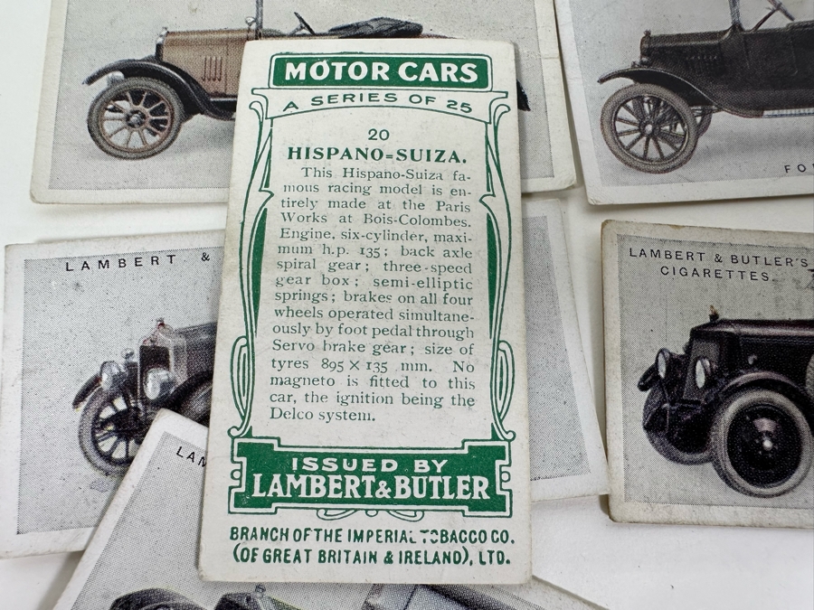 24 Vintage Lambert & Butler Cigarettes Motor Cars Cigarette Cards English [Photo 13]