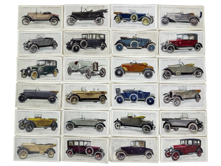 24 Vintage Lambert & Butler Cigarettes Motor Cars Cigarette Cards English