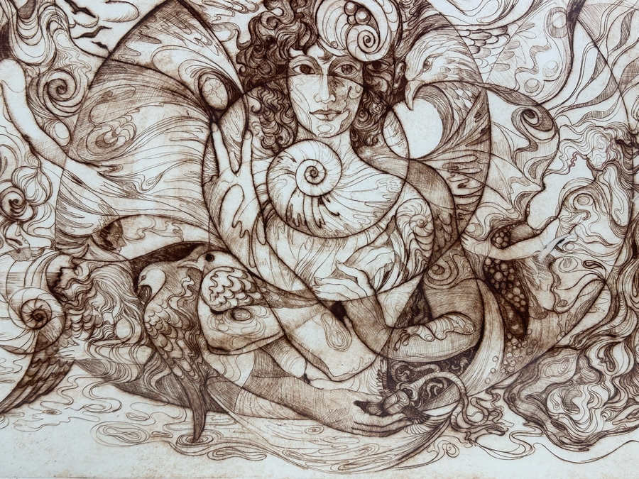 Limited Edition Hand Signed Print Titled 'Metamorphosis' Numbered 2 Of 8 24 X 19 Framed 32 X 26.5 [Photo 9]