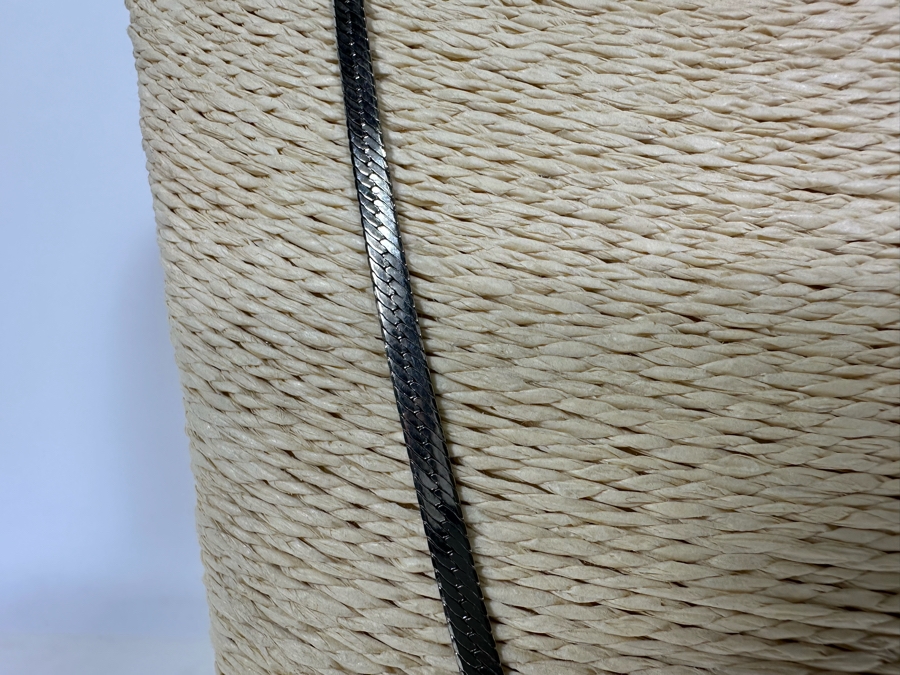 Sterling Silver 24' Herringbone Necklace 12.8g [Photo 3]