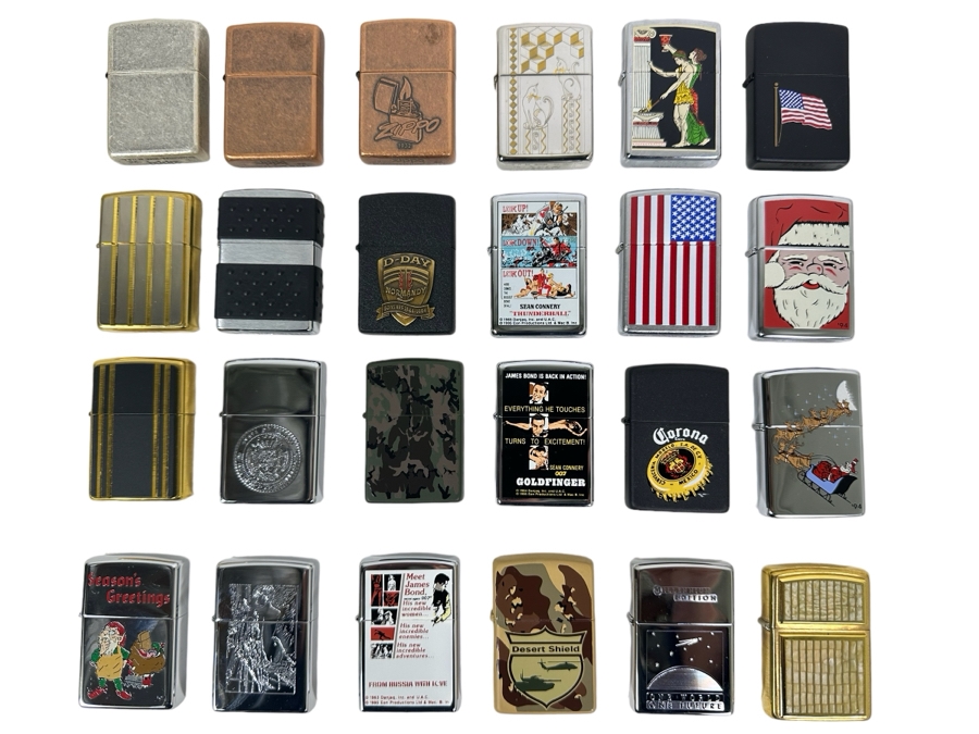 Collection Of 24 Vintage Zippo Lighters Bradford, PA Never Used