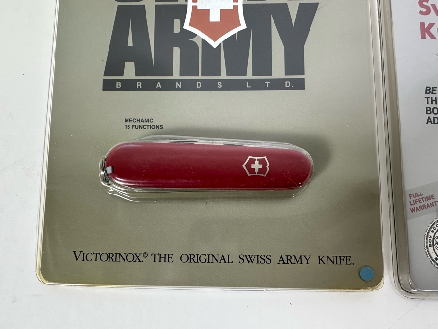 Six New In Packaging Swiss Army Knives Including The Money Clip Knife, The Florist's Knife, The Pocket Pal Knife, Mechanic Knife, The Official Boy Scout Adventurer Knife And Recruit Knife [Photo 11]