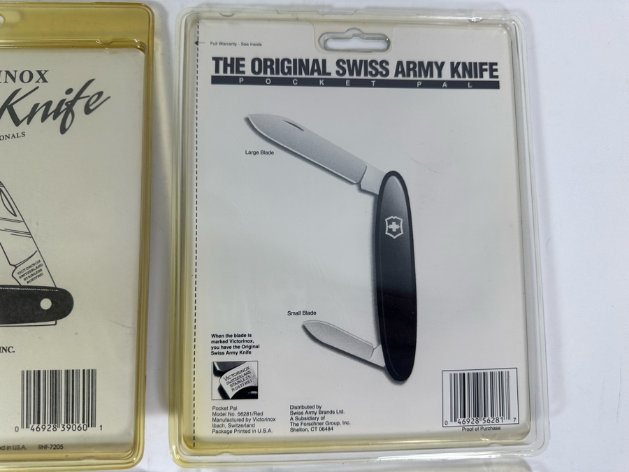Six New In Packaging Swiss Army Knives Including The Money Clip Knife, The Florist's Knife, The Pocket Pal Knife, Mechanic Knife, The Official Boy Scout Adventurer Knife And Recruit Knife [Photo 19]