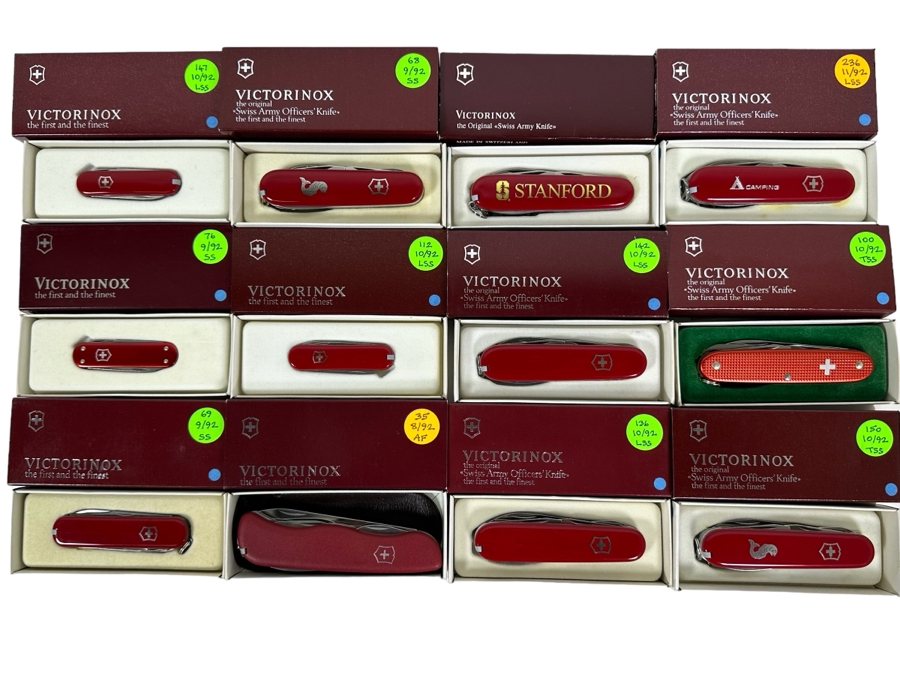 (12) Victorinox Swiss Army Knives With Original Boxes - See Description For Knife Types