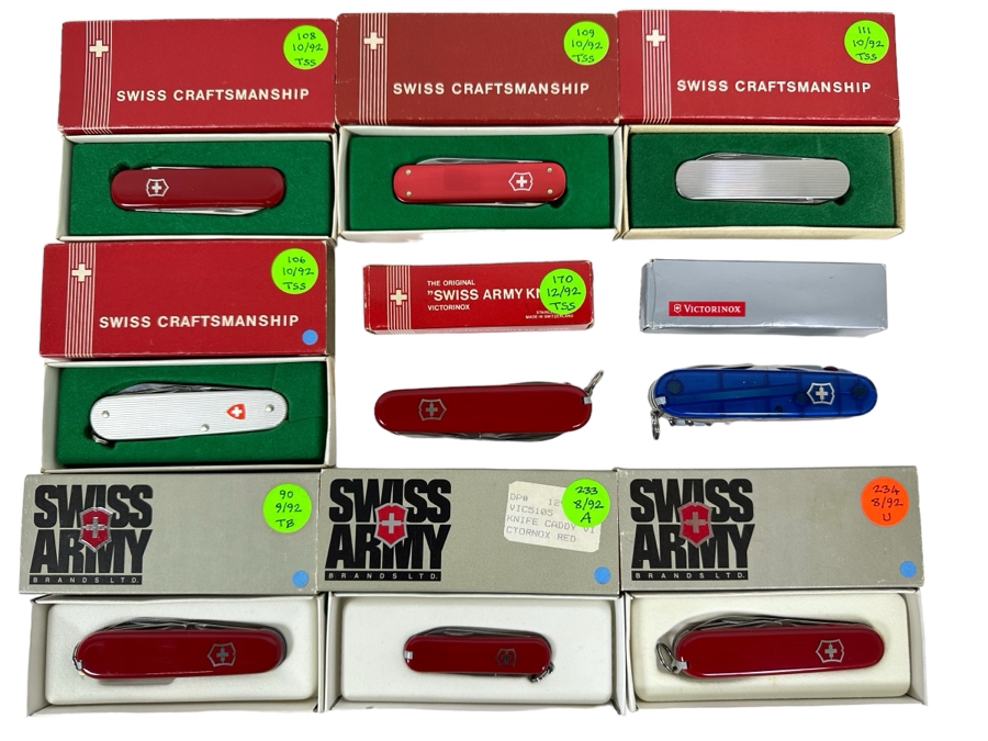 (9) Swiss Army Knives With Original Boxes - See Details For Types Of Knives [Photo 1]