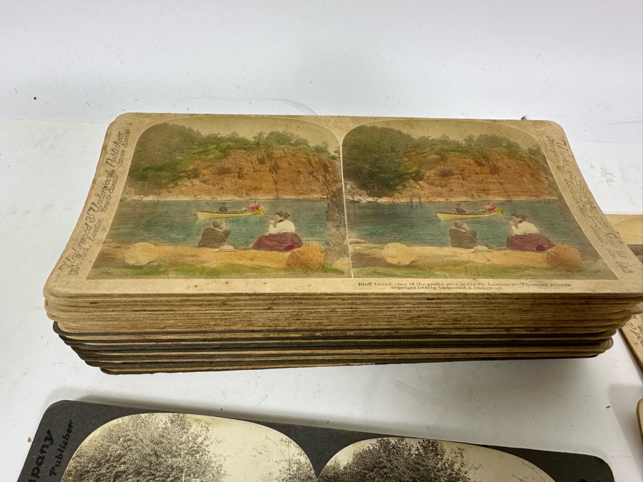 Antique Underwood & Underwood Stereoscope With 40 Antique Stereoviews Including Soldiers At War [Photo 21]