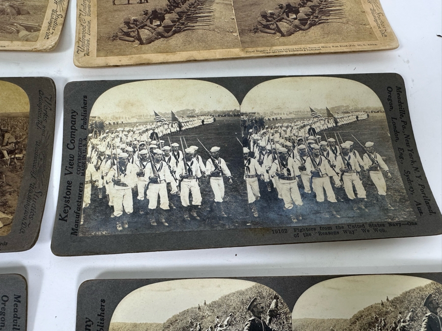 Antique Underwood & Underwood Stereoscope With 40 Antique Stereoviews Including Soldiers At War [Photo 19]
