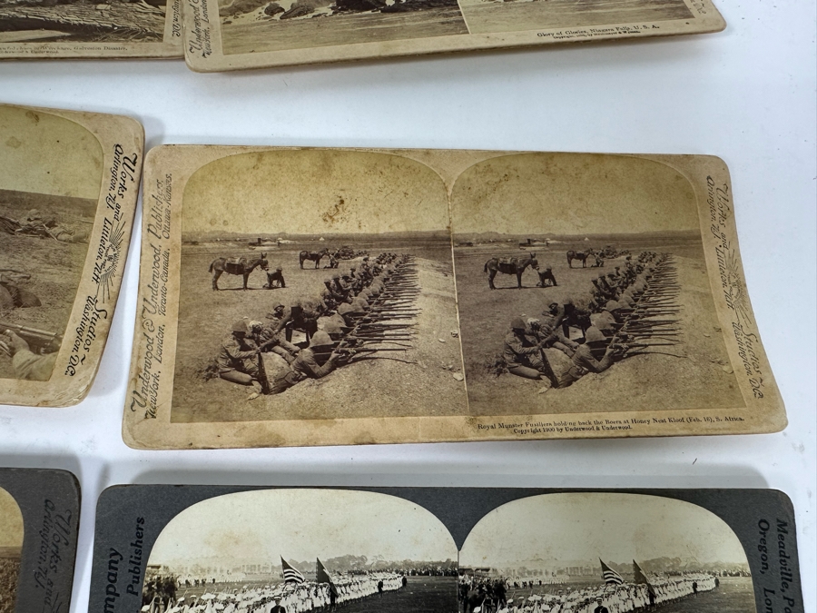 Antique Underwood & Underwood Stereoscope With 40 Antique Stereoviews Including Soldiers At War [Photo 18]