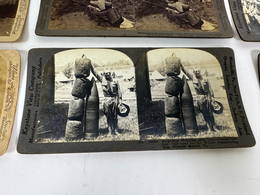 Antique Underwood & Underwood Stereoscope With 40 Antique Stereoviews Including Soldiers At War [Photo 14]