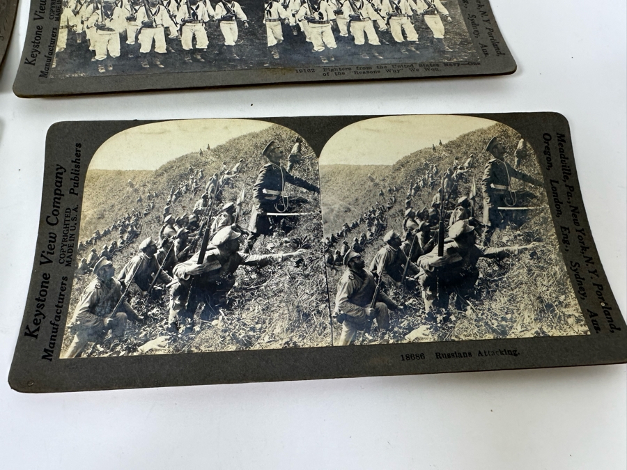 Antique Underwood & Underwood Stereoscope With 40 Antique Stereoviews Including Soldiers At War [Photo 20]