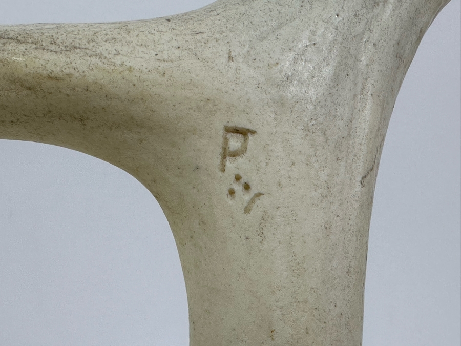 Artist Signed Carved Antlers In Form Of Eagle's Head 12W X 8D X 10H [Photo 8]