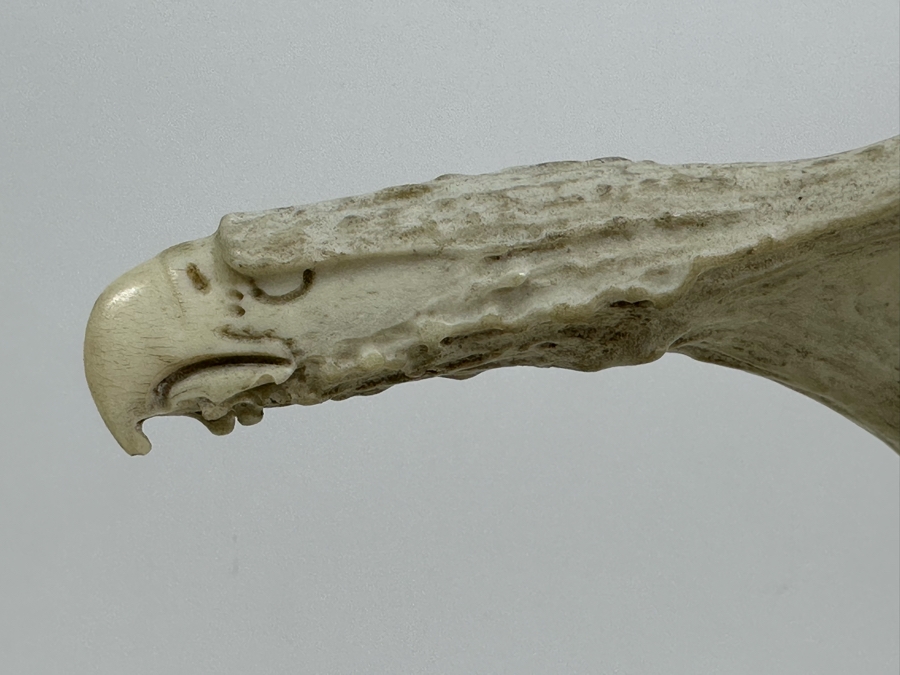 Artist Signed Carved Antlers In Form Of Eagle's Head 12W X 8D X 10H [Photo 4]