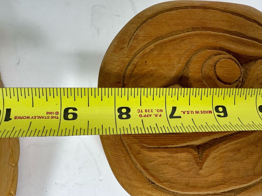 Pair Of Vintage Alaskan Wood Carvings Wall Decor 7W X 15H & 8.5W X 5.5H [Photo 12]