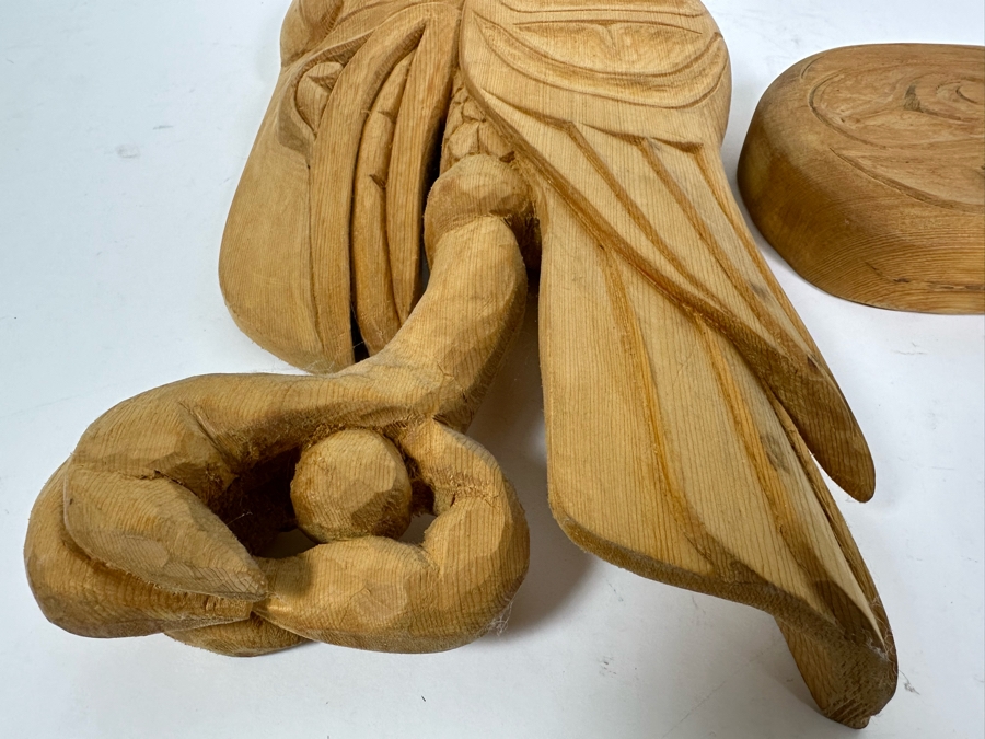 Pair Of Vintage Alaskan Wood Carvings Wall Decor 7W X 15H & 8.5W X 5.5H [Photo 5]