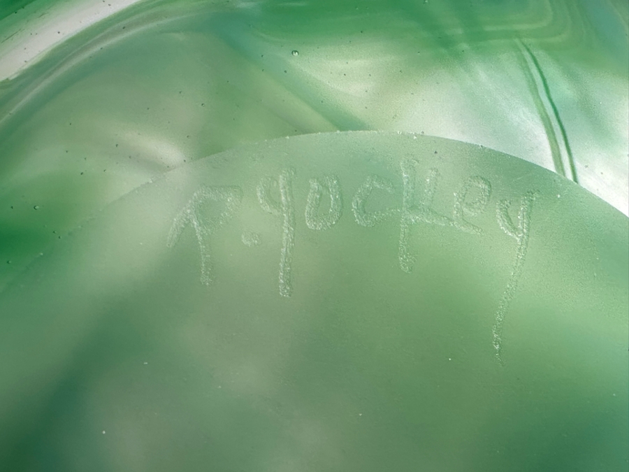 Signed Patricia Yockey Art Glass Bowl 9.5W X 5H [Photo 11]