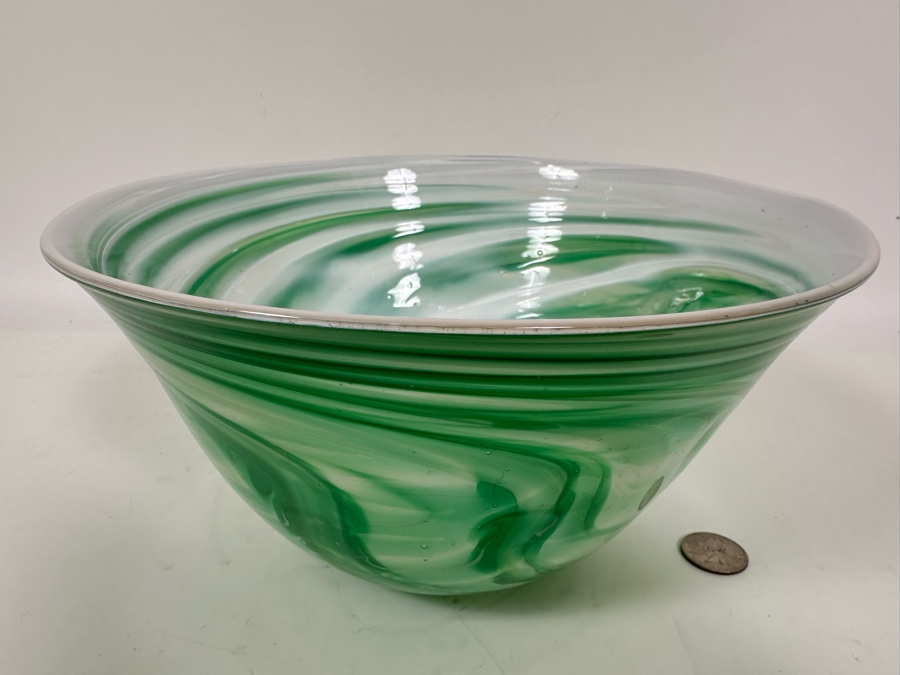 Signed Patricia Yockey Art Glass Bowl 9.5W X 5H [Photo 5]
