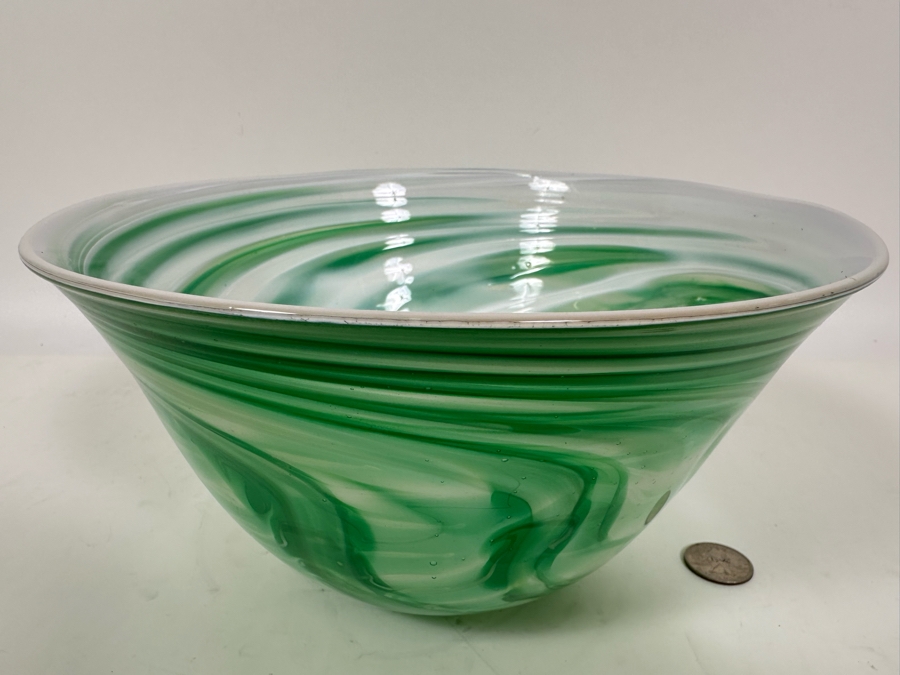 Signed Patricia Yockey Art Glass Bowl 9.5W X 5H [Photo 2]