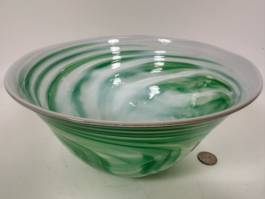 Signed Patricia Yockey Art Glass Bowl 9.5W X 5H [Photo 3]