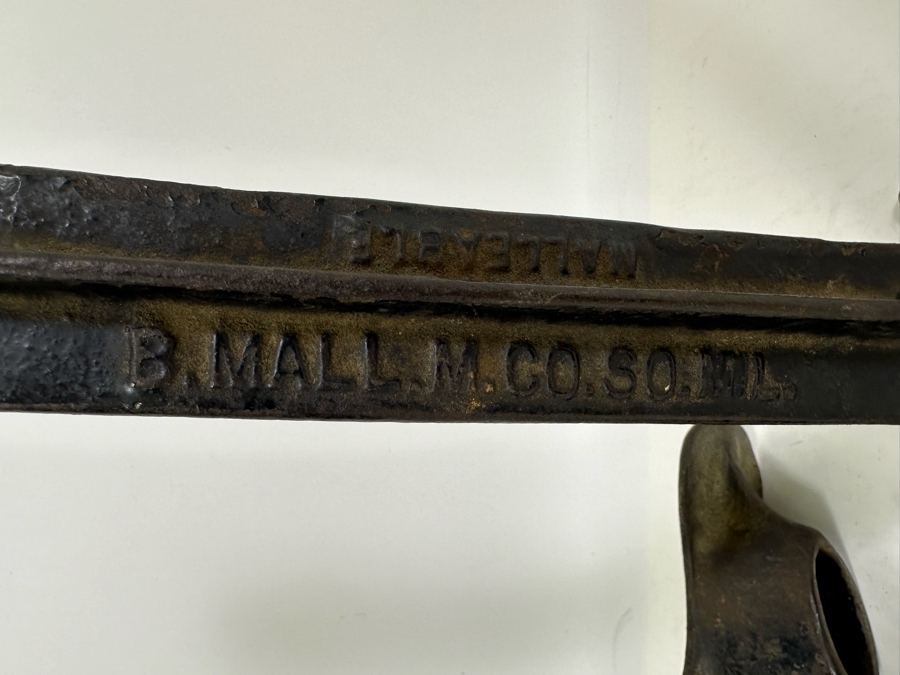 Antique Cast Iron Cobblers Shoe Stand B. Mall. M. Co. So. Mil And Three Shoe Forms (Two Fit Stand) 16H [Photo 6]