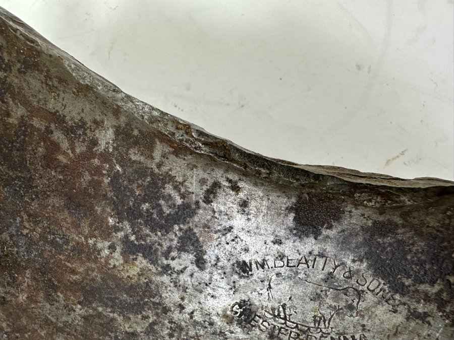 Large Antique Meat Cleaver By W. M. Beatty & Son Chester, PA 20.5W X 6H (Blade Is 9.5L) [Photo 6]