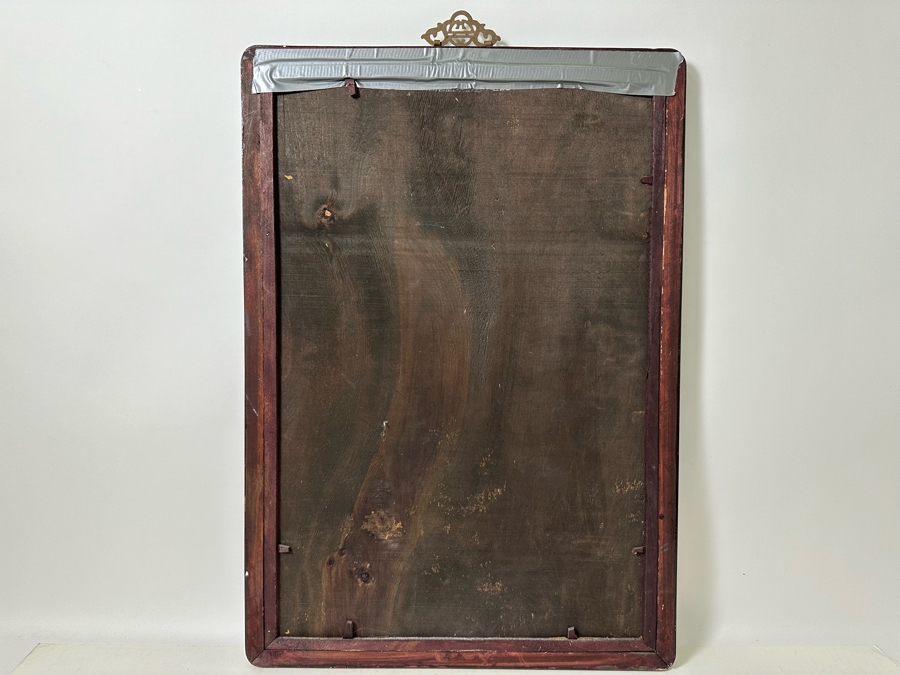 Vintage Chinese Reverse Painting On Glass Of Buddha Guanyin With Acolytes Framed 19.5 X 27.5 [Photo 23]