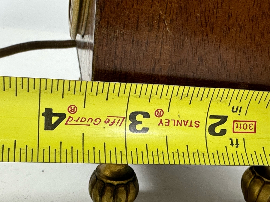 Vintage Working Telechron Inlaid Wooden Mantle Clock By Warren Telechron Co. With Placard Ernest J. Goppert From the 22nd Wyoming Legislature 6W X 3.5D X 10H [Photo 15]