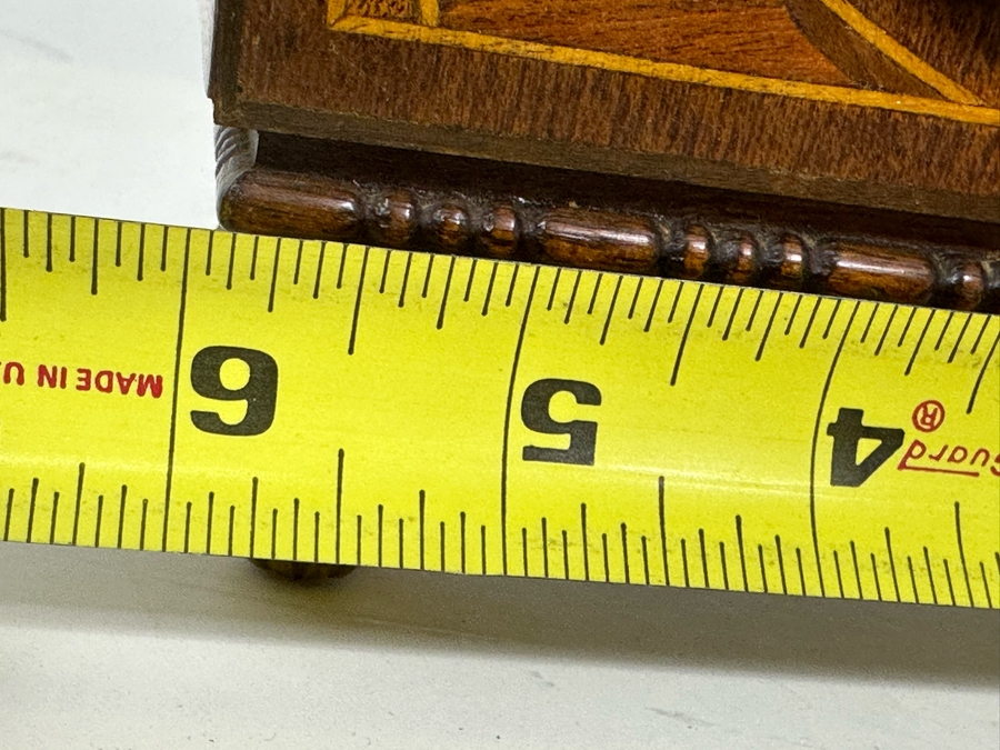 Vintage Working Telechron Inlaid Wooden Mantle Clock By Warren Telechron Co. With Placard Ernest J. Goppert From the 22nd Wyoming Legislature 6W X 3.5D X 10H [Photo 14]