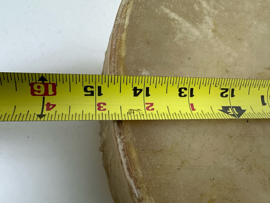 Vintage Native American Round Hand Drum 14.5W X 4H [Photo 8]