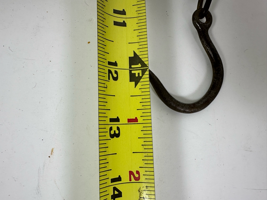 Vintage Hanging Cast Iron Farm Balance Beam Scale 19.5W X 12.5H [Photo 12]