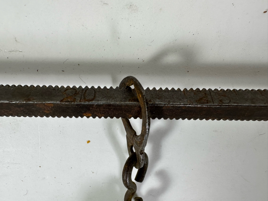 Vintage Hanging Cast Iron Farm Balance Beam Scale 19.5W X 12.5H [Photo 8]