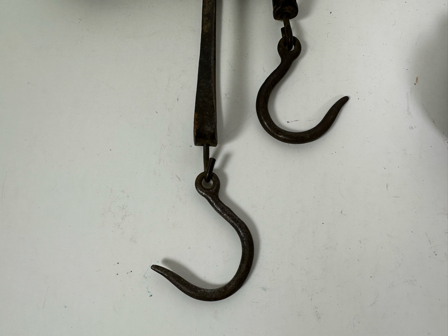 Vintage Hanging Cast Iron Farm Balance Beam Scale 19.5W X 12.5H [Photo 5]