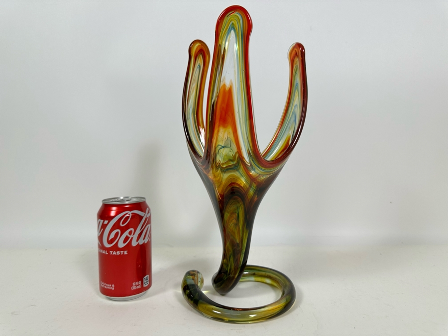 Mid-Century Art Glass Vase 13H [Photo 2]