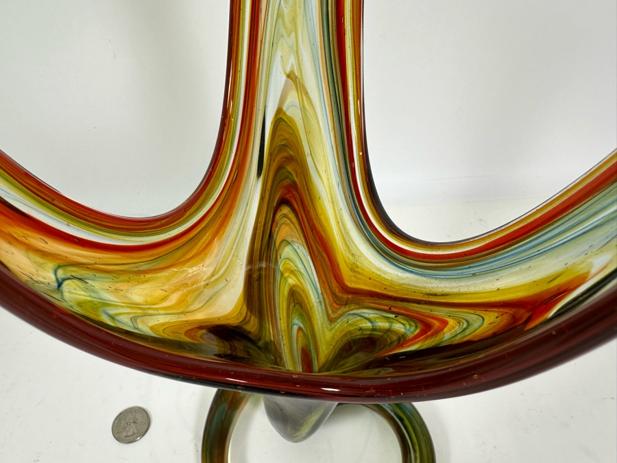 Mid-Century Art Glass Vase 13H [Photo 7]