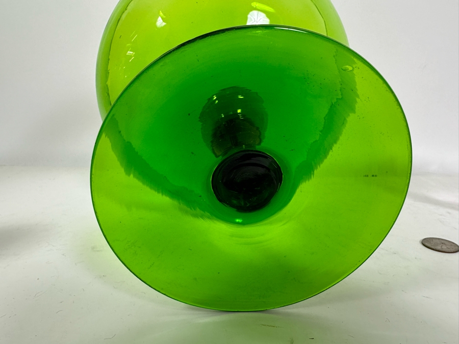 Pair Of Mid-Century Footed Art Glasses 8H [Photo 11]