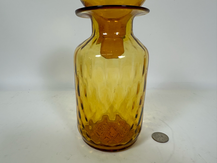 Amber Glass Bottle With Stopper 9.5H [Photo 4]