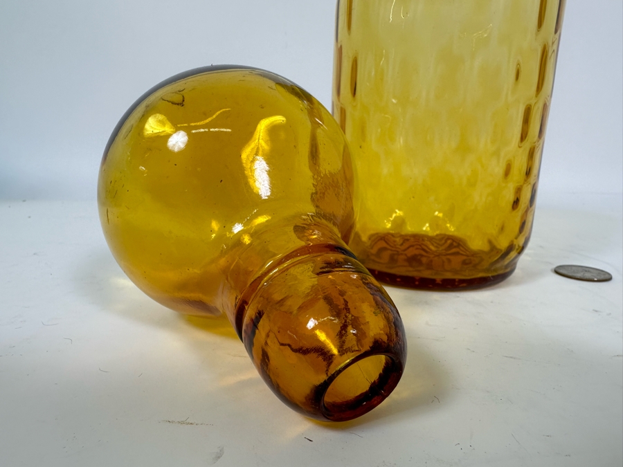 Amber Glass Bottle With Stopper 9.5H [Photo 5]