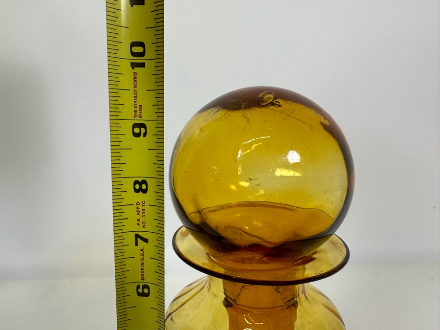 Amber Glass Bottle With Stopper 9.5H [Photo 7]