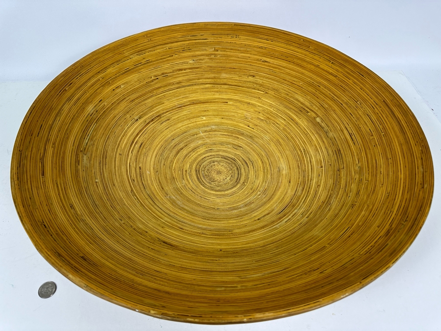 Large Round Centerpiece Bamboo Bowl 23.5R X 5H [Photo 3]