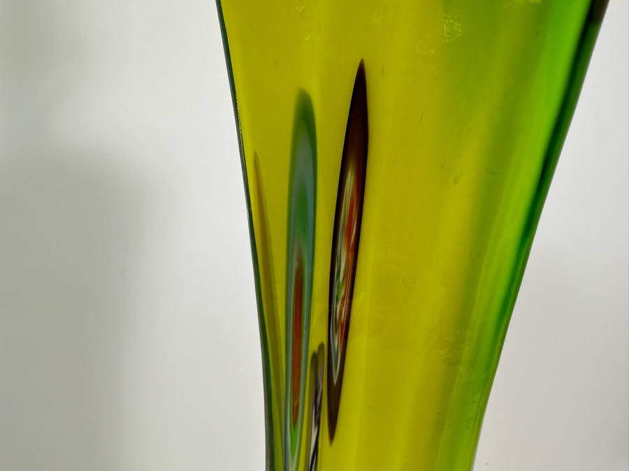 Stunning Art Glass Table Lamp With Pair Of Shades (One Shown Is Hand Painted) 32H [Photo 11]