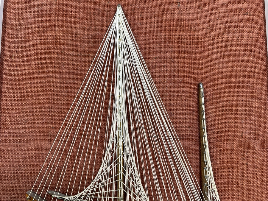Mid-Century Modern String Artwork Of Sailboat Framed 18 X 24 [Photo 8]