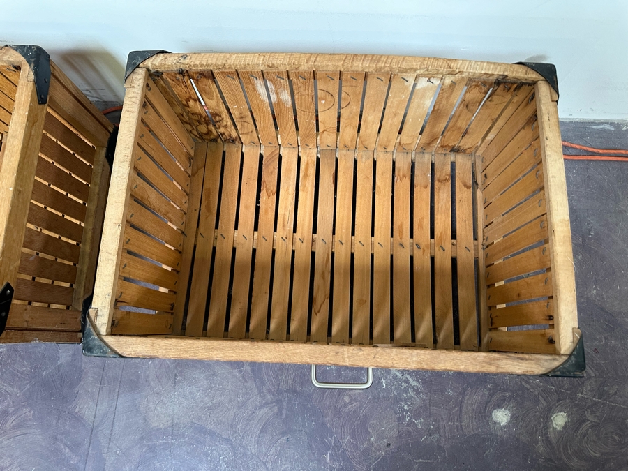 Pair Of Wooden Storage Bins With Casters 26W X 18D X 14H [Photo 8]