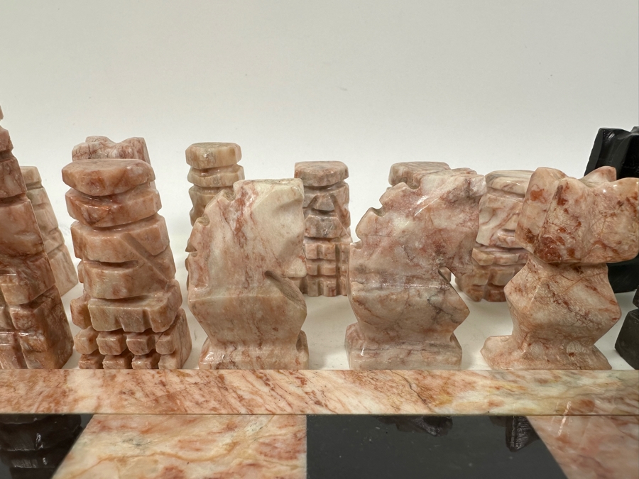 Marble Chess Board 14 X 14 Complete With 32 Carved Marble Chess Pieces [Photo 6]
