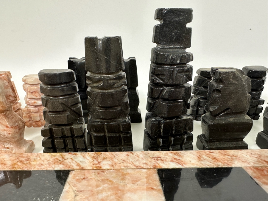 Marble Chess Board 14 X 14 Complete With 32 Carved Marble Chess Pieces [Photo 7]