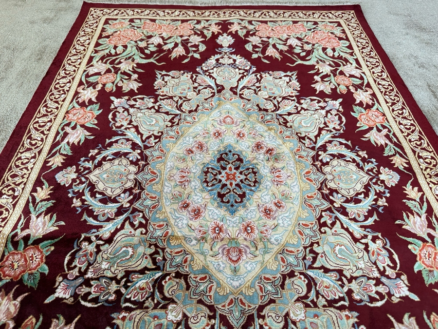 Vintage Finely Hand Knotted SIGNED Silk Persian Area Rug 31 X 49 [Photo 6]