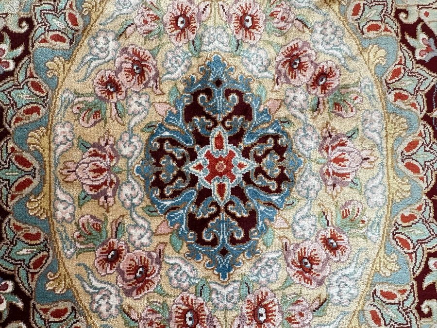 Vintage Finely Hand Knotted SIGNED Silk Persian Area Rug 31 X 49 [Photo 7]