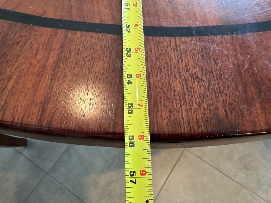 Round Wooden Dining Table With Lazy Susan Middle 56'R And Six Matching Dining Chairs [Photo 11]