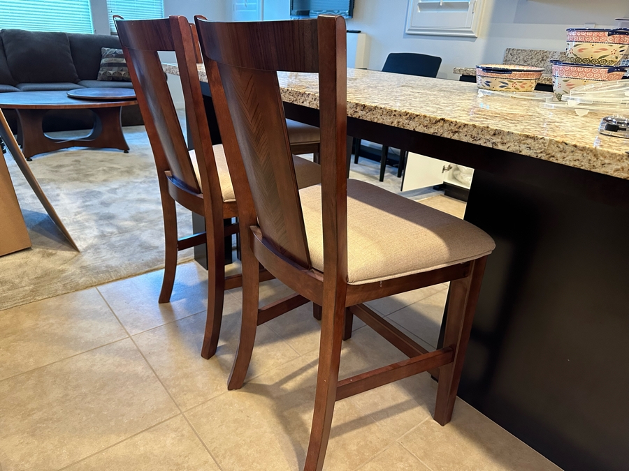 Three Wooden Bar Stools 26' Seat Height [Photo 2]