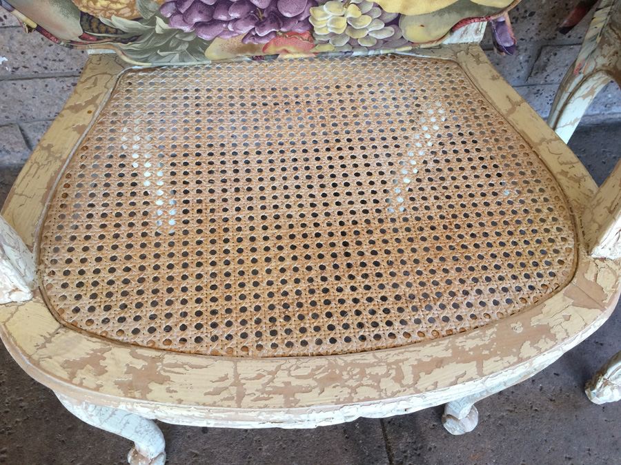 Pair of French Provincial Cane Back Chippy Chairs [Photo 9]